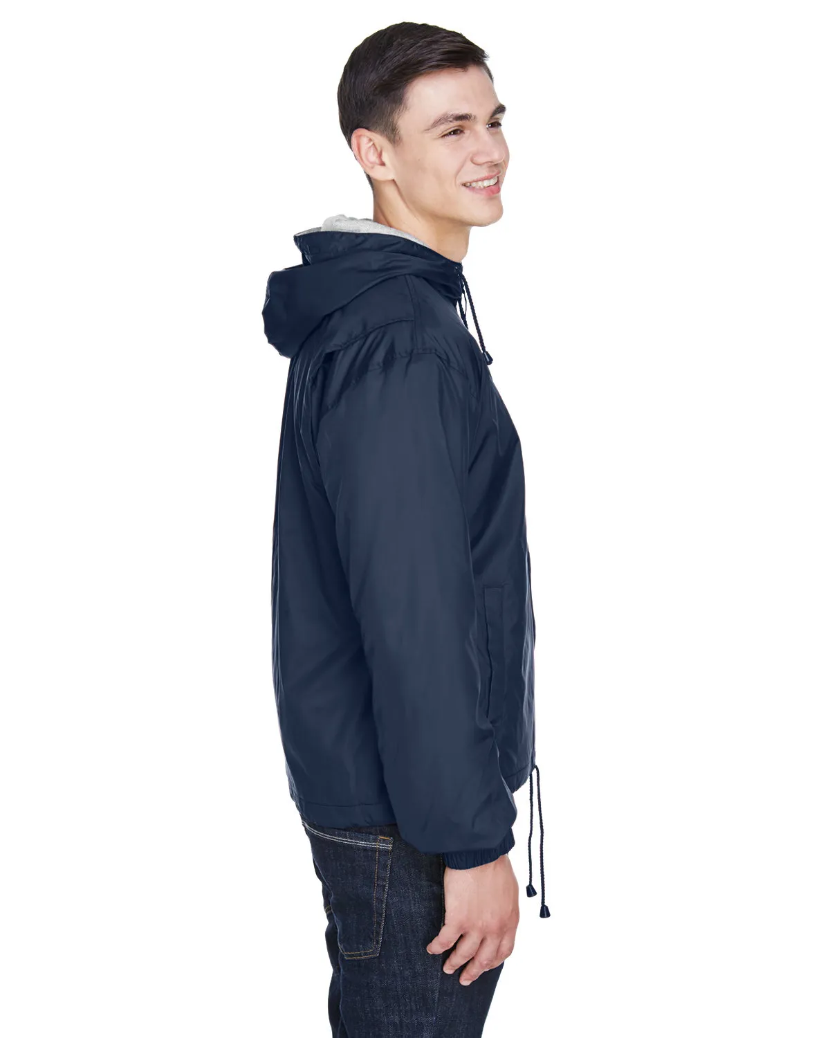 8915 UltraClub® Adult Nylon Fleece-Lined Hooded Jacket  SKU: 8915