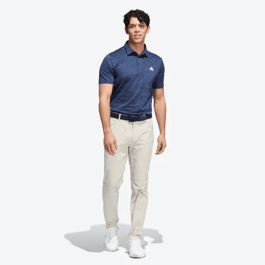 Adidas Jacquard Golf Polo Shirt - Navy