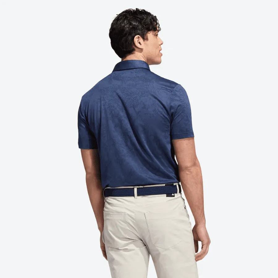 Adidas Jacquard Golf Polo Shirt - Navy