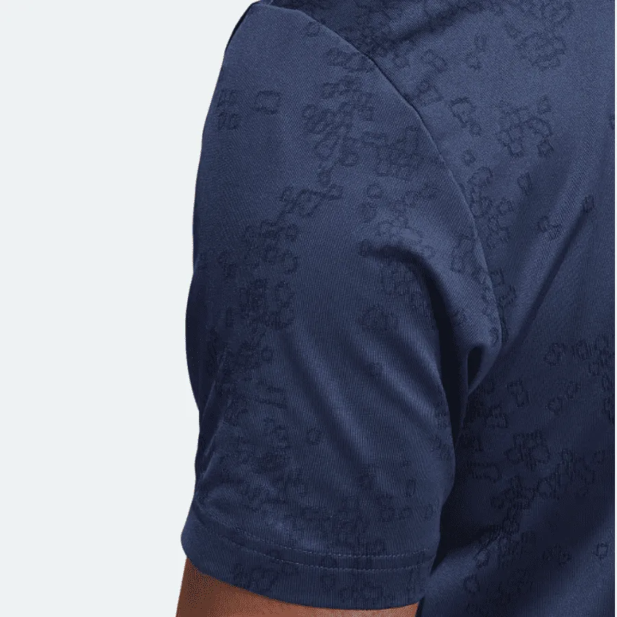 Adidas Jacquard Golf Polo Shirt - Navy