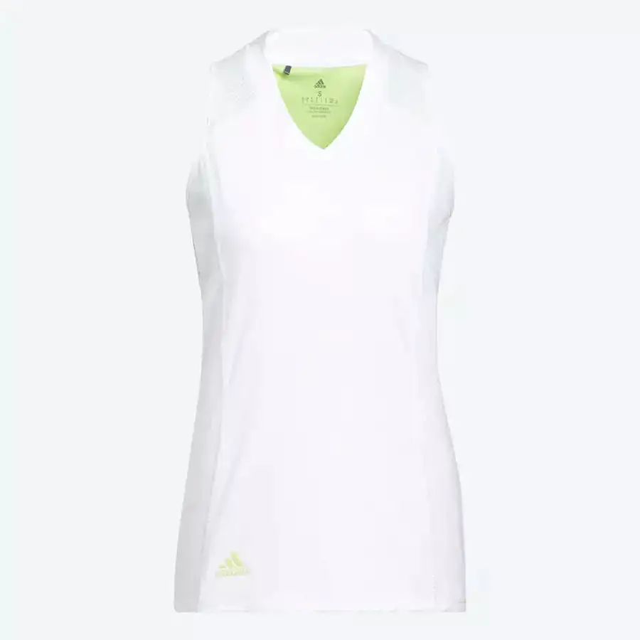 Adidas Ladies HEAT.RDY Sleeveless Polo Shirt White