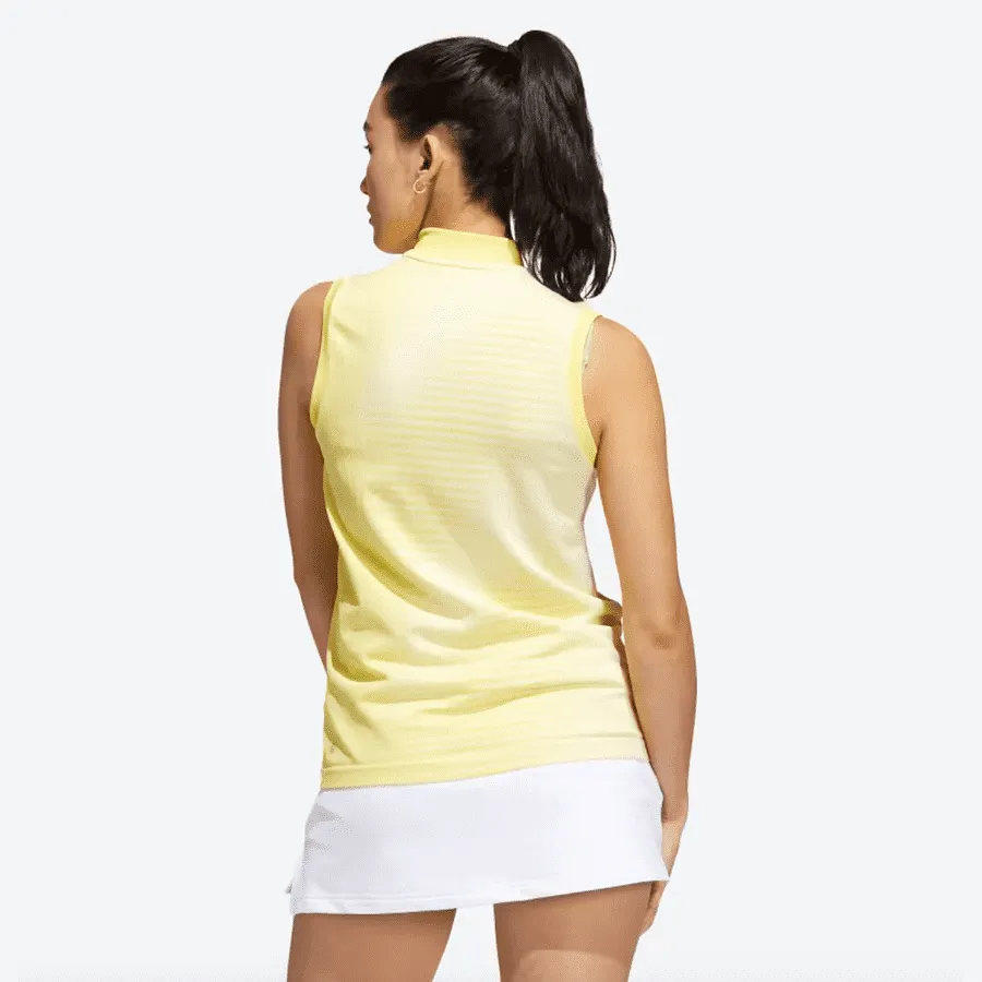 Adidas Ladies Primeknit Sleeveless Golf Polo Shirt - Yellow