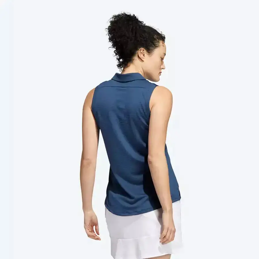 Adidas Ladies Sleeveless Polo Shirt Navy