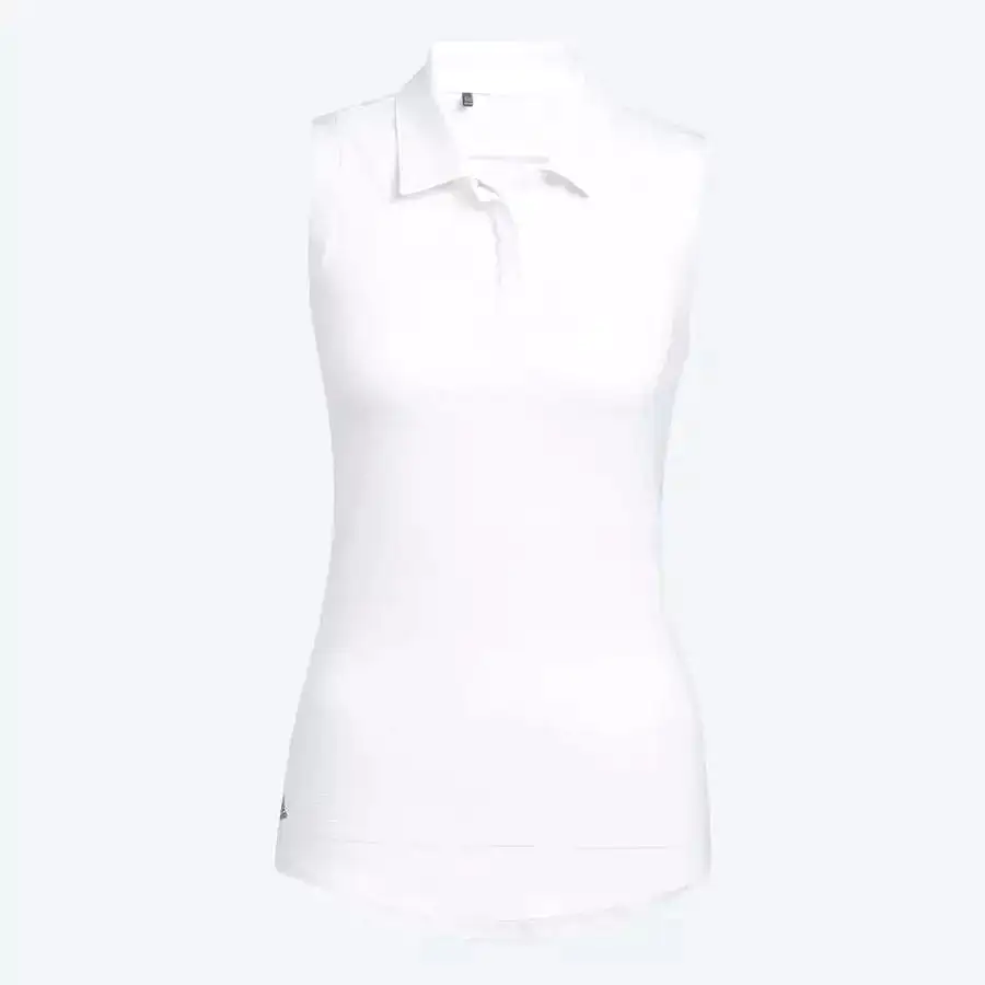 Adidas Ladies Sleeveless Polo Shirt White