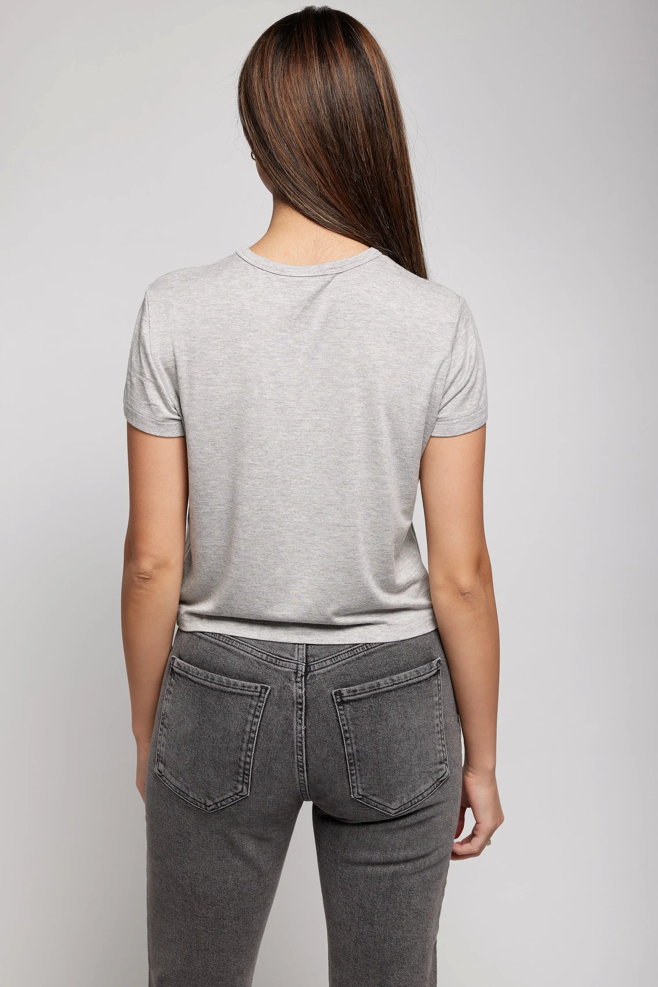 Adine Shrunken Tee in Grey Heather