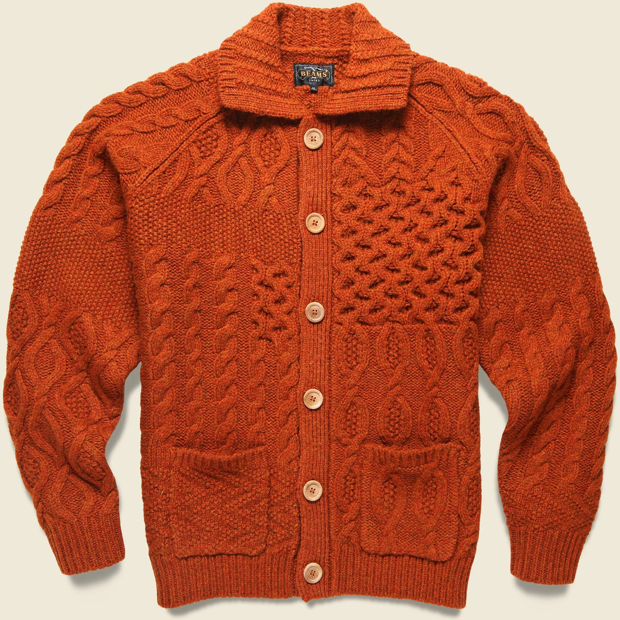 Alan Patchwork Cardigan - Orange