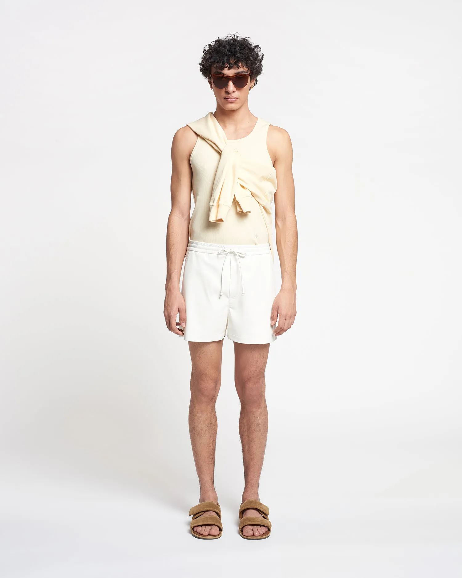 Amil - Okobor Alt-Leather Shorts - White