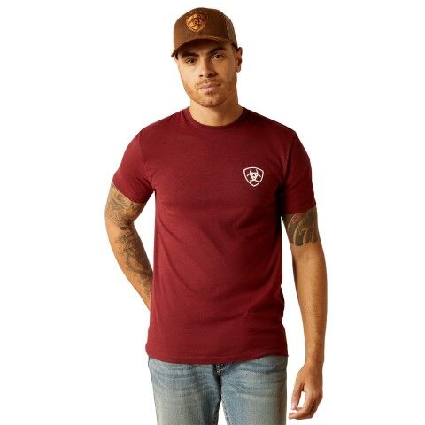 Ariat Men's Ariat Eagle And Snake T-Shirt in Crimson Black Heather