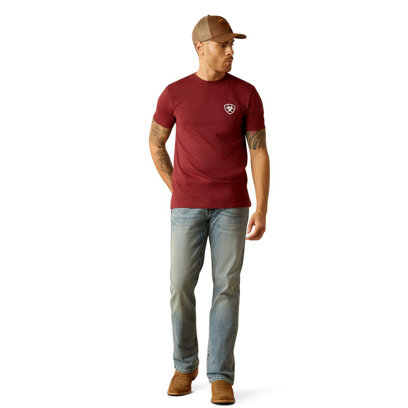 Ariat Men's Ariat Eagle And Snake T-Shirt in Crimson Black Heather