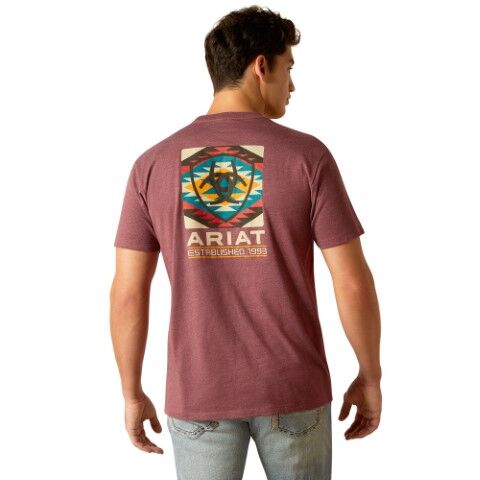 Ariat Men's Ariat Serape Fill T-Shirt in Burgundy Heather