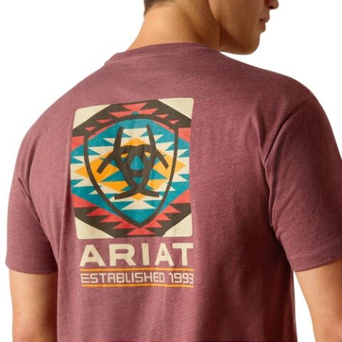 Ariat Men's Ariat Serape Fill T-Shirt in Burgundy Heather