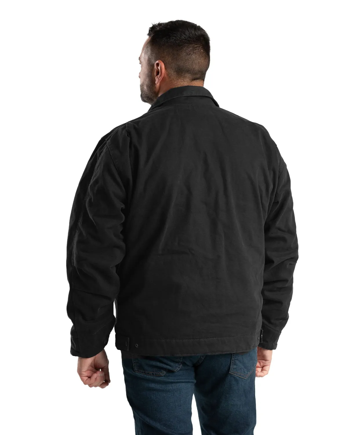 Berne Mens Highland Washed Gasoline Black 100% Cotton Jacket