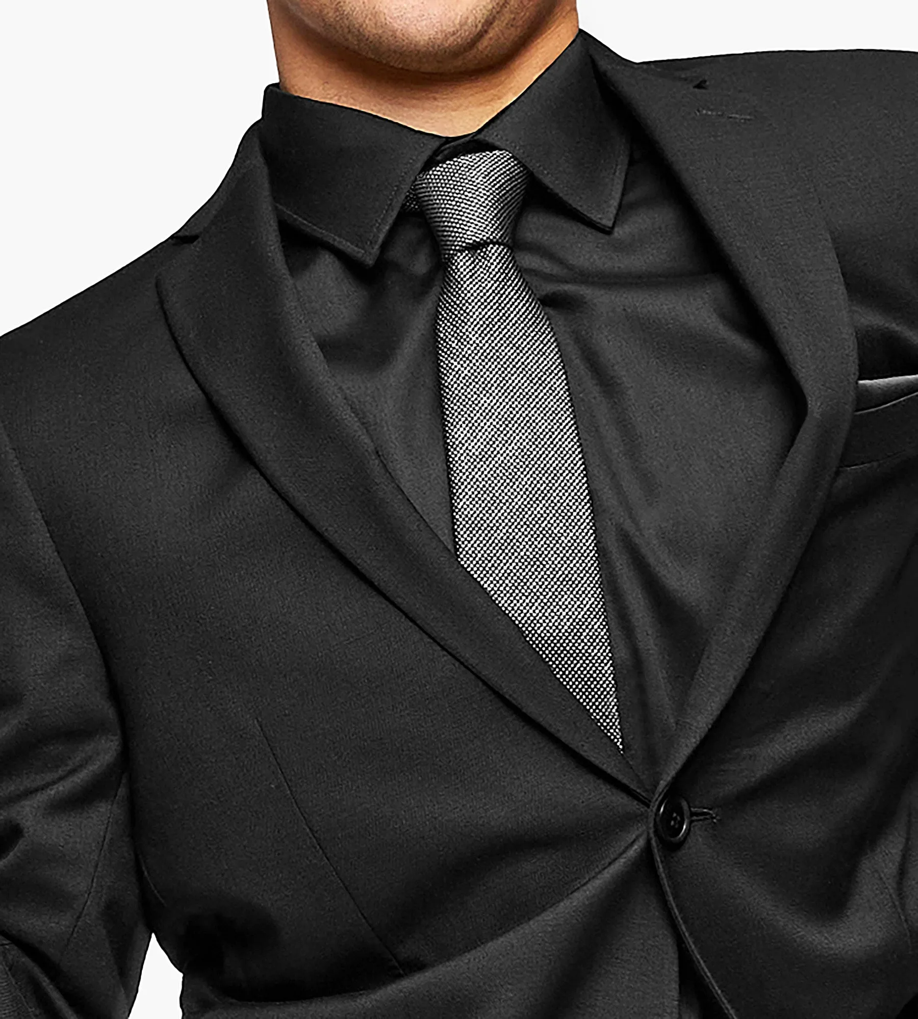 Black on Black Suit Prom Look