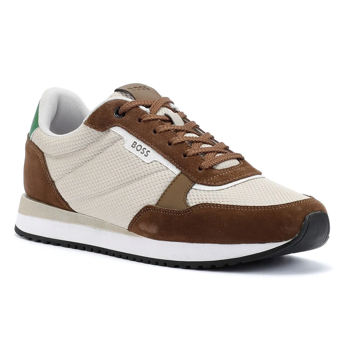 Boss Kai Runn Men's Open Beige Trainers