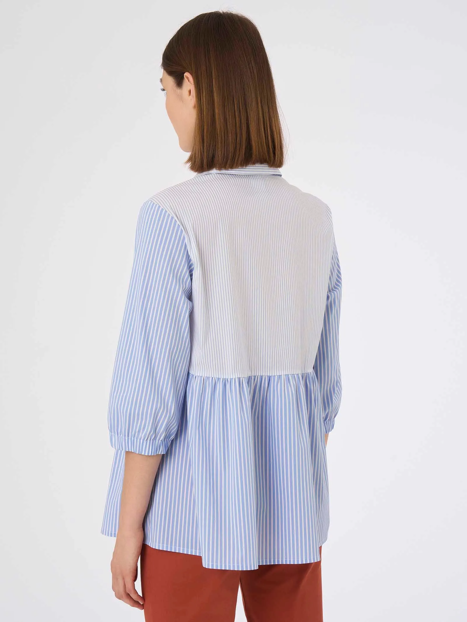 Camicia in Popeline Stretch - FANT HEATHER