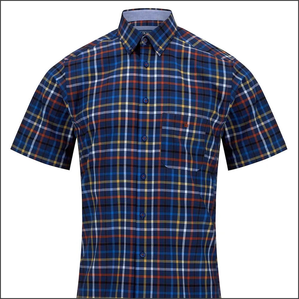 Dg's Navy Multi Check Short Sleeve-