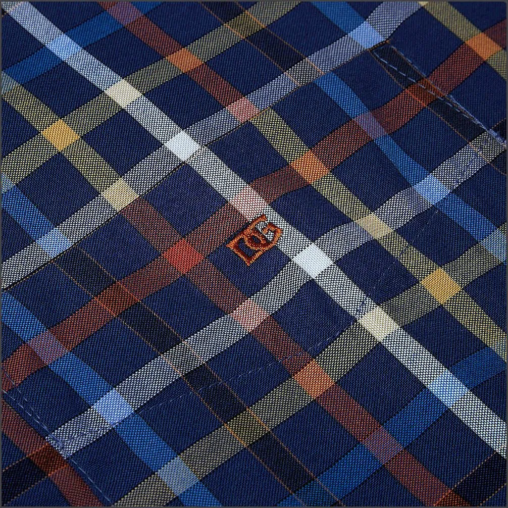 Dg's Navy Multi Check Short Sleeve-