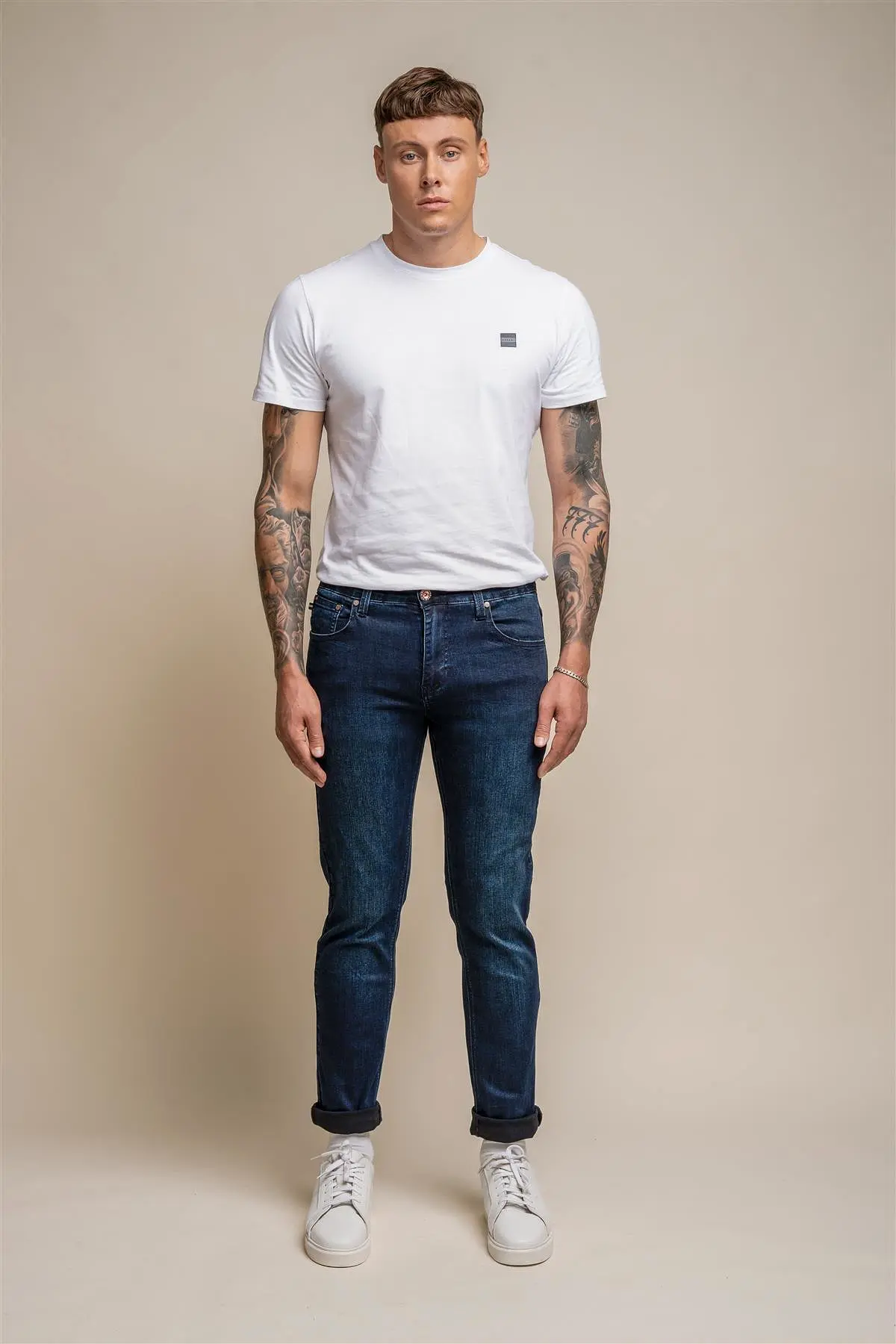 Elliot Navy Stretch Slim Fit Jeans