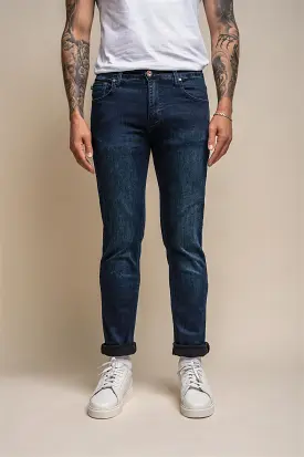 Elliot Navy Stretch Slim Fit Jeans