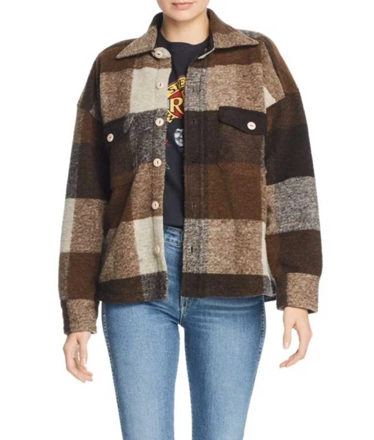 Emma Roberts Holidate Sloane Plaid Coat | Holidate Coat