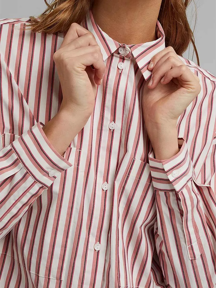 Esprit Crispy Cotton Striped Blouse in Blush