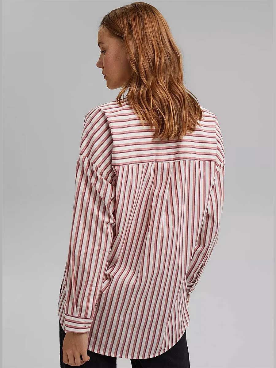 Esprit Crispy Cotton Striped Blouse in Blush