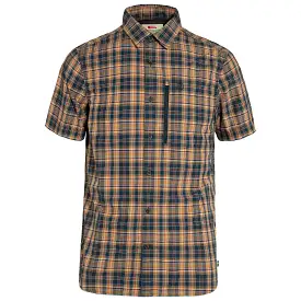 Fjallraven Abisko Hike Short Sleeve Shirt - Dark Navy / Buckwheat Brown