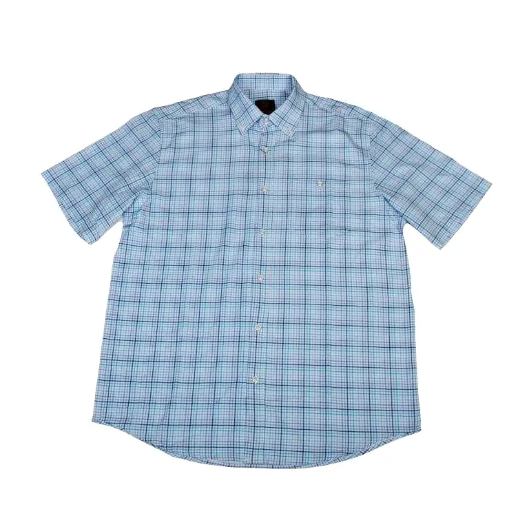 'FX Fusion' Men's Stretch Plaid Button Down - Ocean