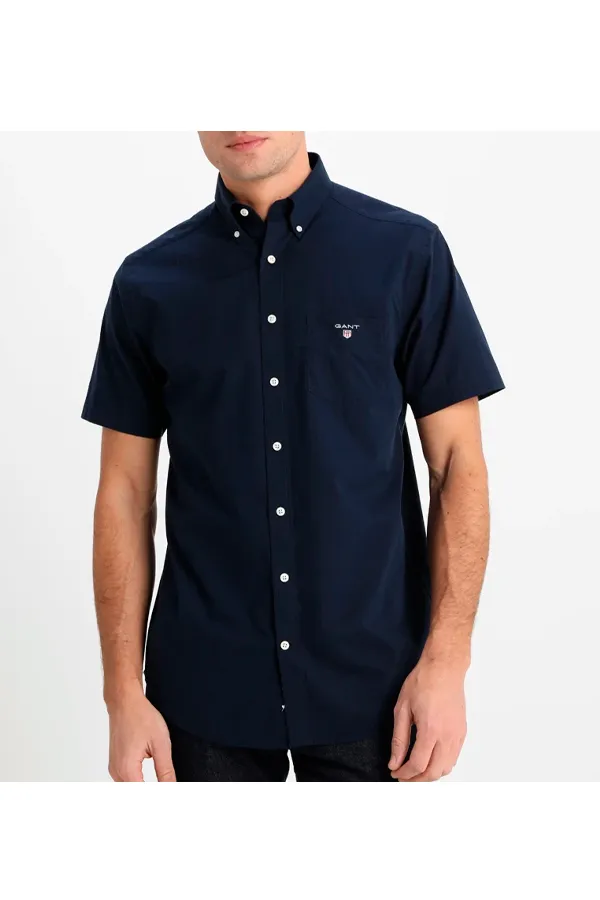 GANT Broad Shirt Short Sleeve Navy