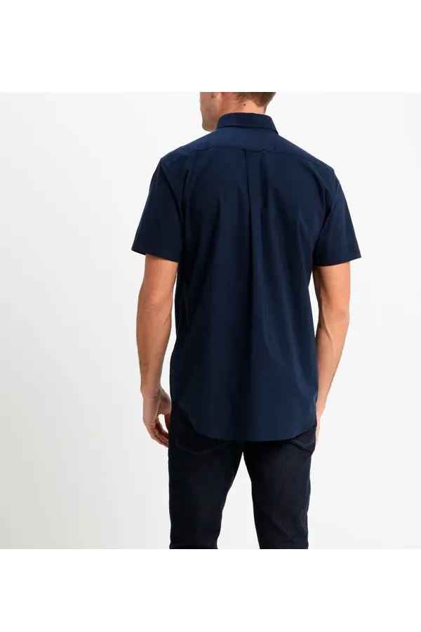 GANT Broad Shirt Short Sleeve Navy