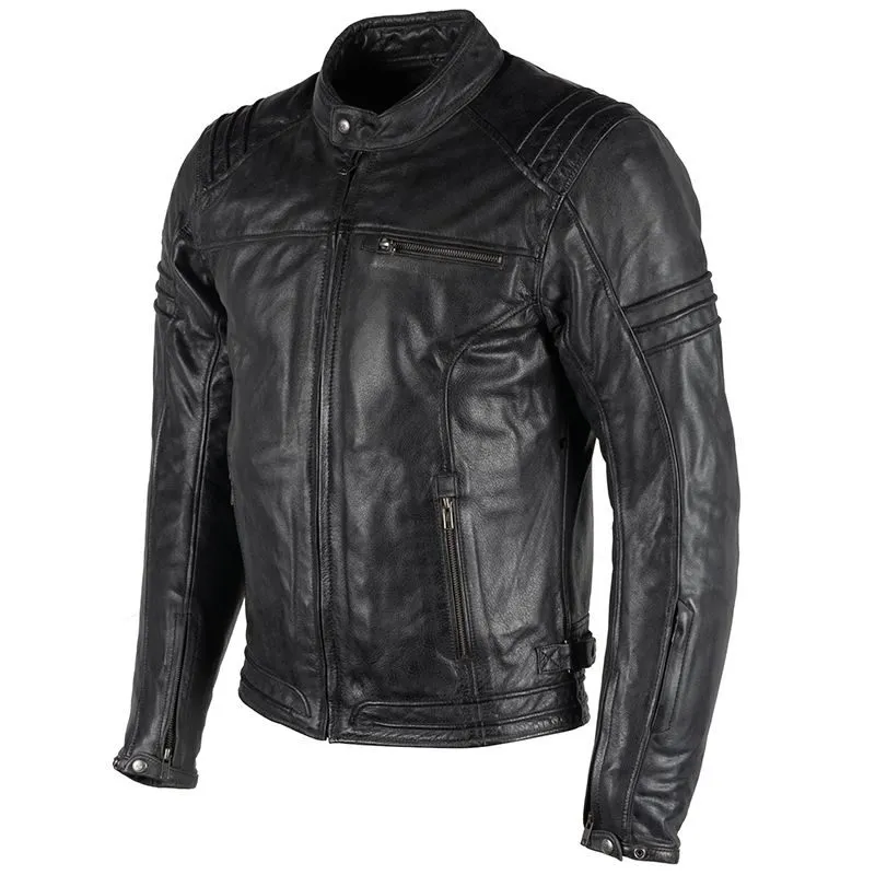 Gear Up with a Black Motorcycle Leather Jacket with Armor