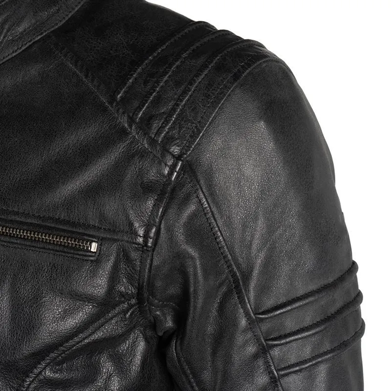 Gear Up with a Black Motorcycle Leather Jacket with Armor