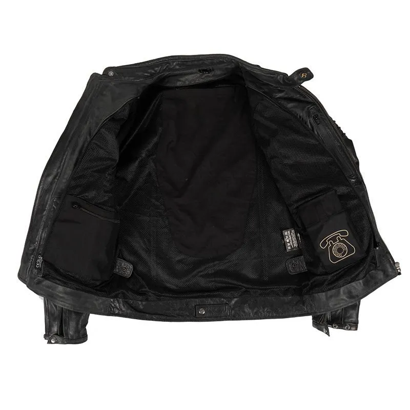 Gear Up with a Black Motorcycle Leather Jacket with Armor