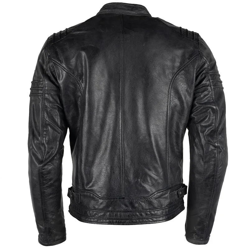 Gear Up with a Black Motorcycle Leather Jacket with Armor