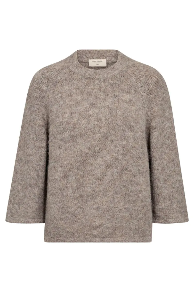 Grslulu Pullover 205507 | Desert Taupe Melange | Sweater fra Freequent