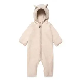 Huttelihut - Mushi Babysuit Ears cotton Fleece - Camel