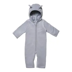 Huttelihut - Mushi Babysuit with Ears cotton Fleece - Skye blue