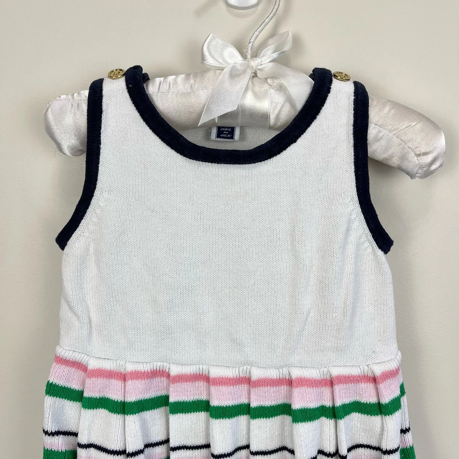 Janie and Jack Sleeveless Knit Pleated Dress 12-18 Months