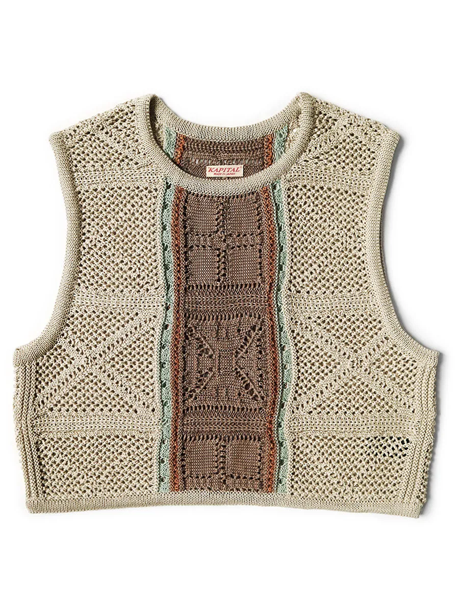 Kapital 7G Crochet Knit Bustier vest women