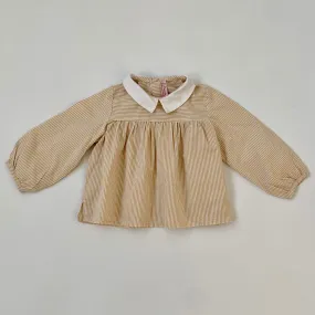 La Coqueta Yellow And White Stripe Blouse: 18 Months