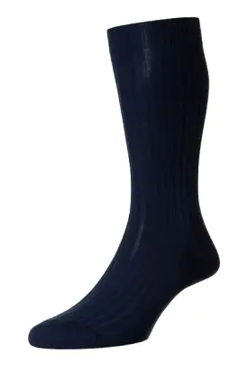 LABURNUM MERINO WOOL SHORT SOCK - NAVY