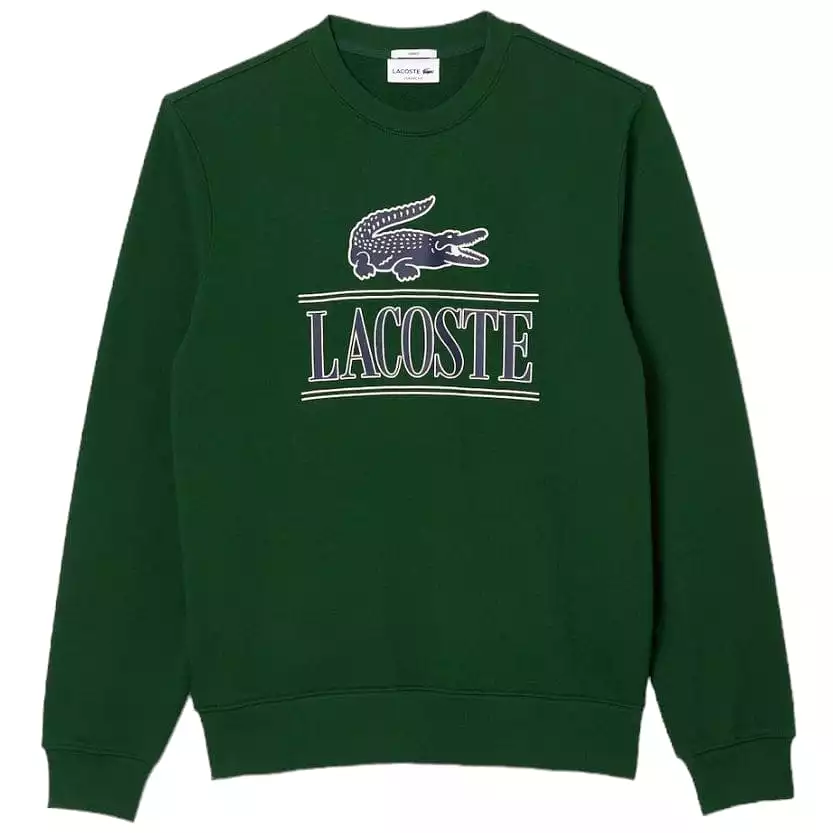 Lacoste Cotton Fleece Branded Jogger Sweatshirt (Green) SH1228-51