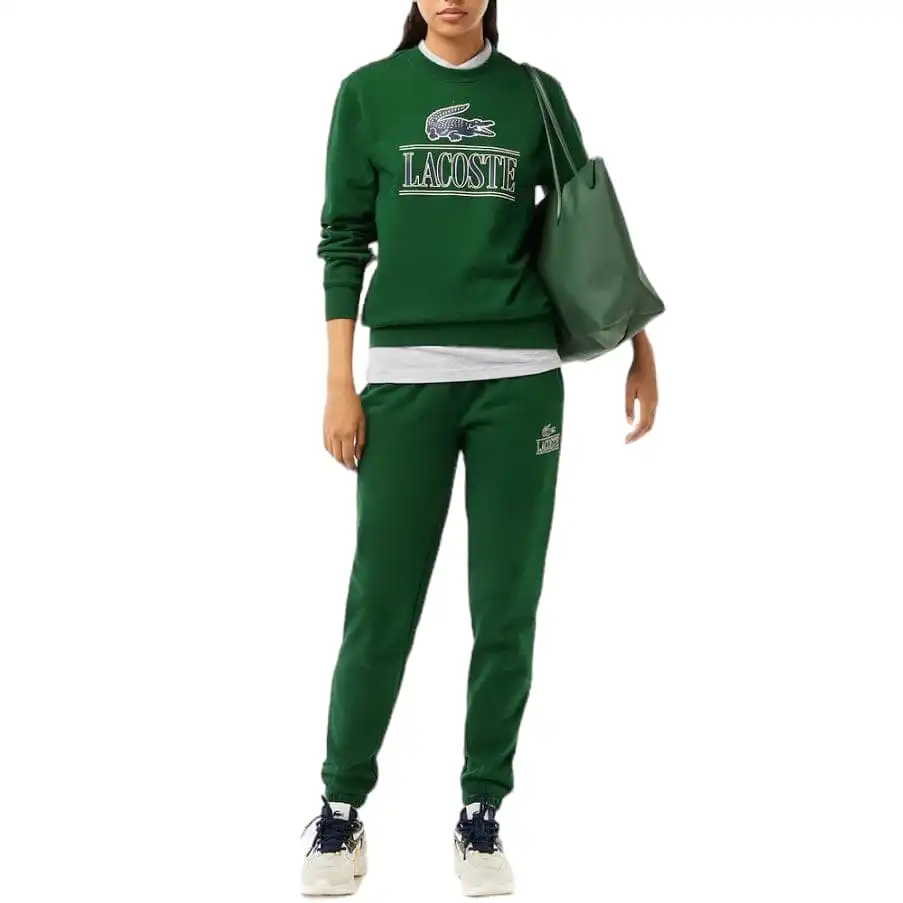 Lacoste Cotton Fleece Branded Jogger Sweatshirt (Green) SH1228-51