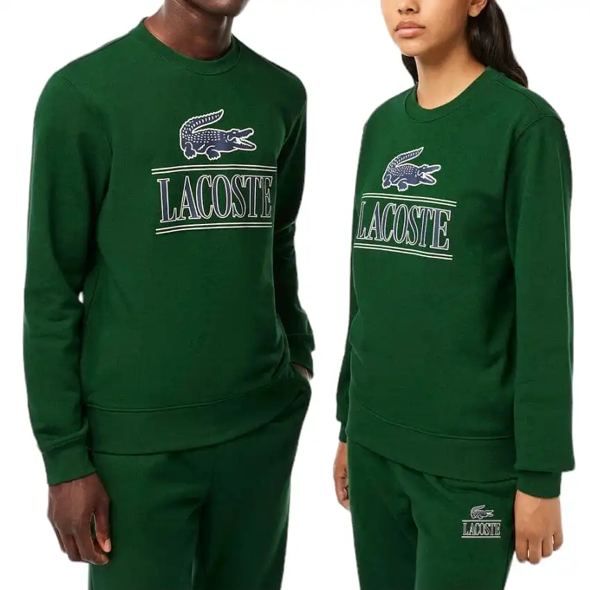 Lacoste Cotton Fleece Branded Jogger Sweatshirt (Green) SH1228-51