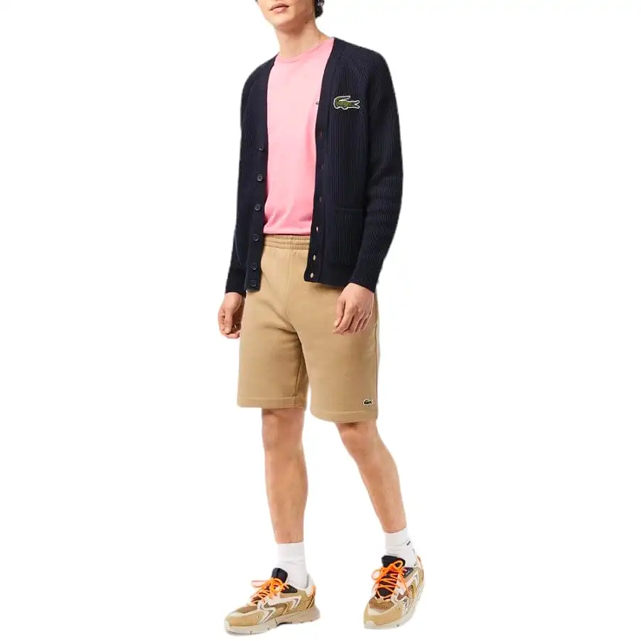 Lacoste Organic Brushed Cotton Fleece Shorts (Beige) GH9627-51