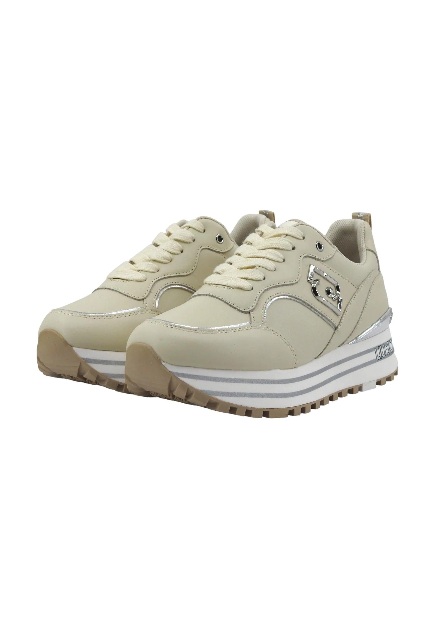 LIU JO Maxi Wonder 73 Sneaker Donna Ivory Beige BA4059P0102