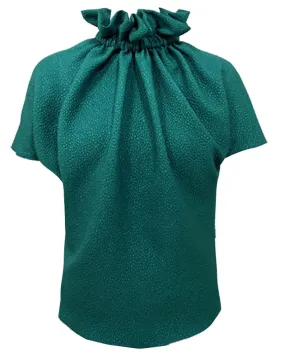 Malachite Bubble Ruff Neck Blouse