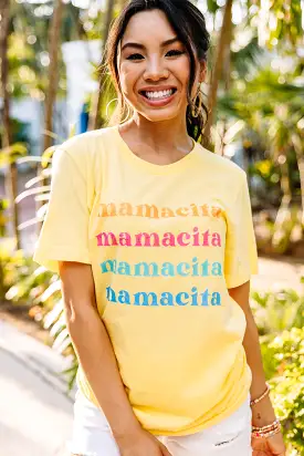 Mamacita Heather Yellow Graphic Tee