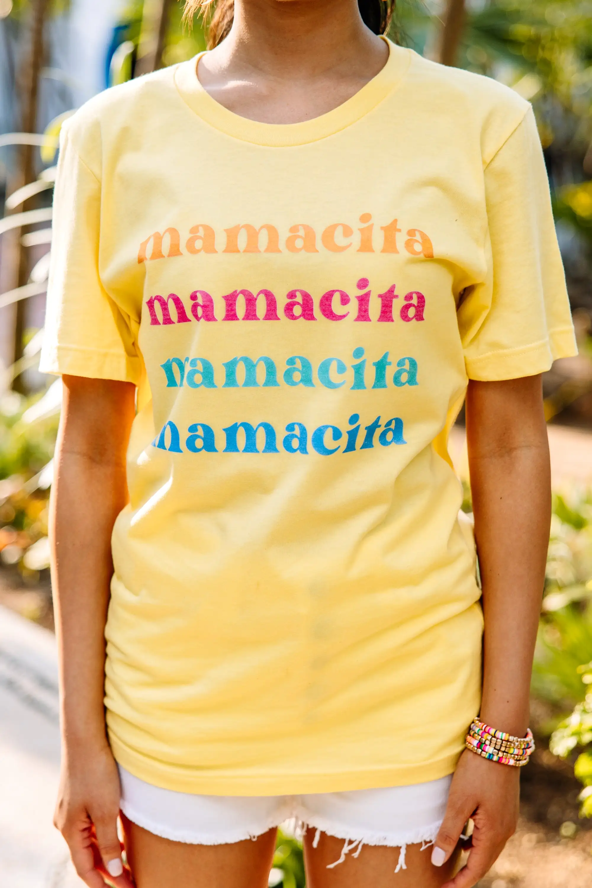 Mamacita Heather Yellow Graphic Tee