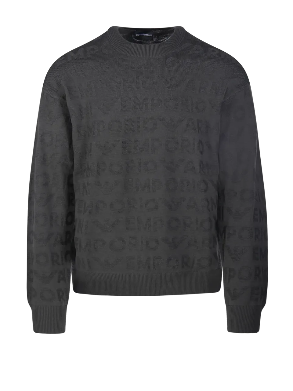 MEN EMPORIO ARMANI GREY VIRGIN WOOL SWEATER